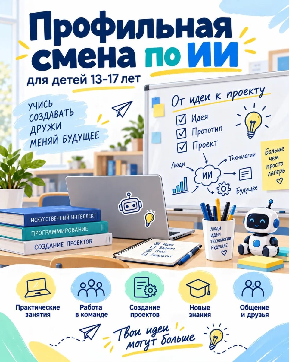 Профильная смена «Искусственный интеллект» - прием заявок уже открыт!